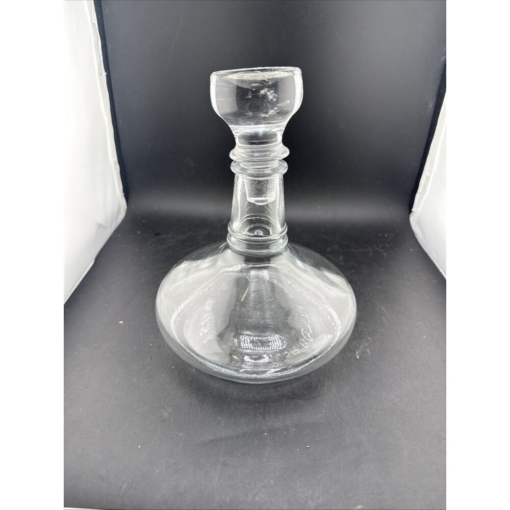 Vintage Italian Glass Liquor Decanter Clear Mid Century Barware Bottle Italy